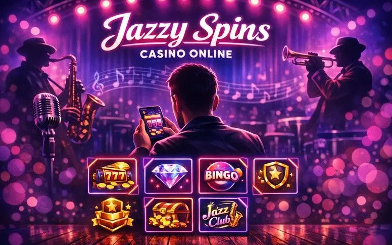 Jazzy Spins Casino login page on mobile and desktop