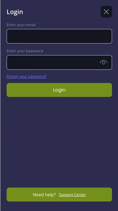 Jazzy Spins login screen with username and password fields
